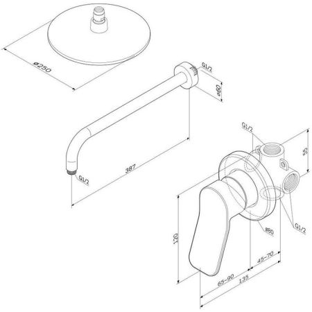 Душевая система AM.PM X-Joy FB85A2R010 Хром, артикул FB85A2R010