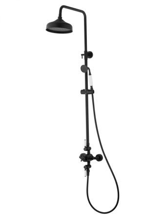 Душевая система с термостатом WONZON & WOGHAND RETRO, Черный матовый (WW-B3041-MB), артикул WW-B3041-MB