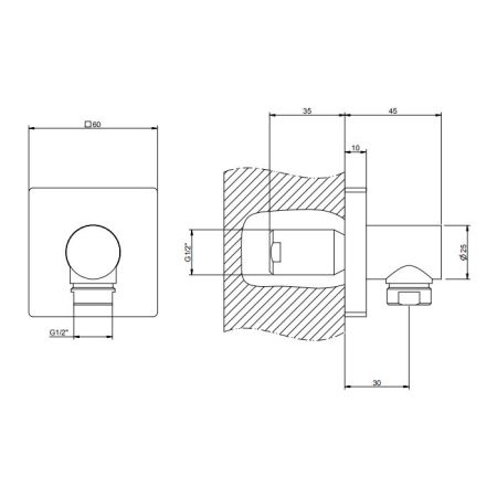 GESSI Rilievo Вывод воды на 1/2", цвет: хром