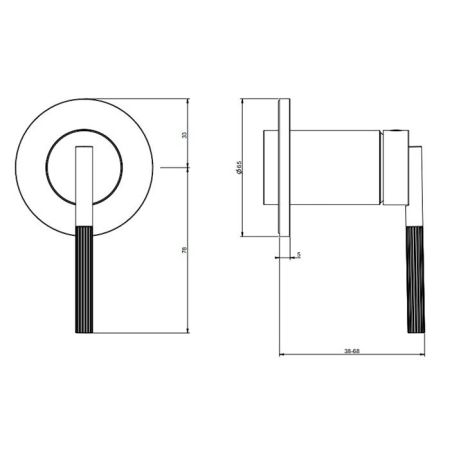 GESSI INGRANAGGIO Смеситель для раковины встраиваемый, однорычажный, внешняя часть, цвет Black XL, артикул 63609#299