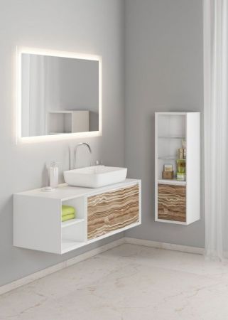 Тумба под раковину SanVit Стайл 120 R kstyle120 с фактурой под дерево подвесная Зебрано, артикул kstyle120