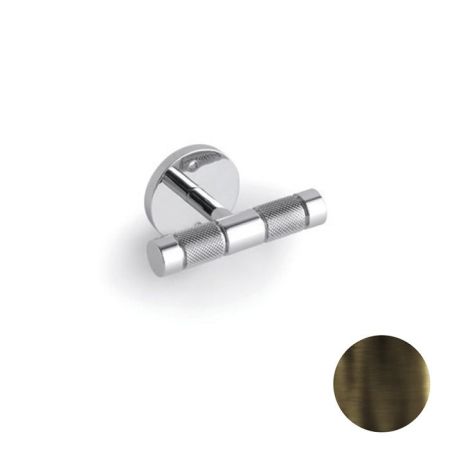Крючок, Bertocci, Officina 01, двойной, ширина, мм-88, глубина, мм-57, высота, мм-50, тип установки-настенный, материал-латунь, цвет-Industrial Bronze, артикул 127 7516 8600