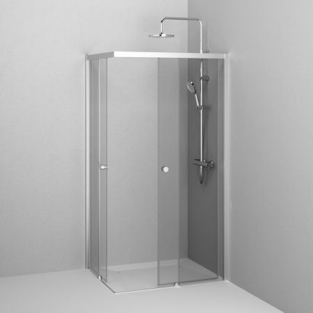 W94G-403-10080-MТ Душевое ограждение X-Joy Square Slide 100х80, мат хром, прозрачное, артикул W94G-403-10080-MТ