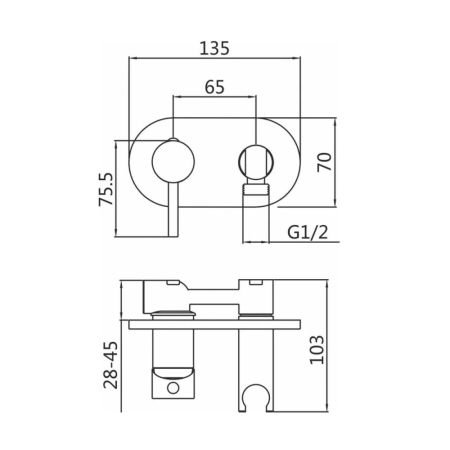 Гигиенический душ со смесителем Shevanik S187, хром, артикул S187