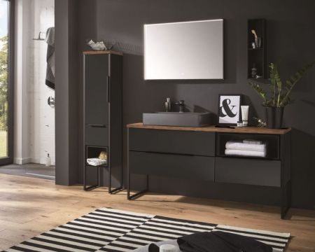 Комплект мебели Puris Aspekt, 1200 мм, цвет серый космос матовый, артикул Aspekt1200R(777/177)