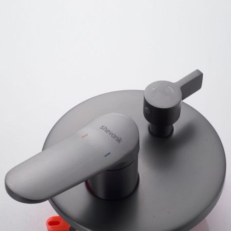 Душевая система встраиваемая Shevanik S4335T, оружейная сталь