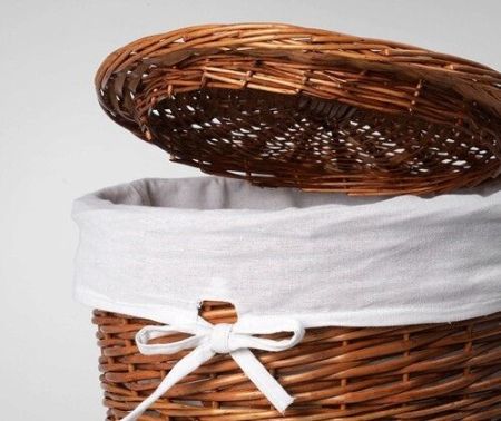 Корзина для белья WasserKRAFT Leine 37x37x48 WB-350-M с крышкой Коричневая