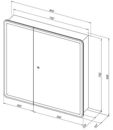 Зеркальный шкаф Aquanet Оптима 80 с LED подсветкой, артикул 00311862