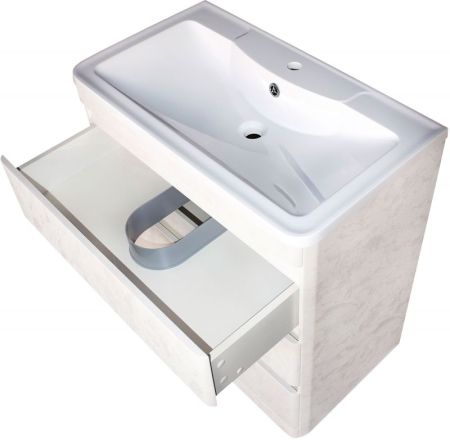 Тумба напольная "Атлантика 80" (3 ящ.), Люкс бетон крем, PLUS