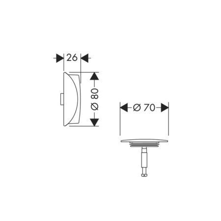 HG Flexaplus Внешняя часть набора для слива и перелива, цвет хром