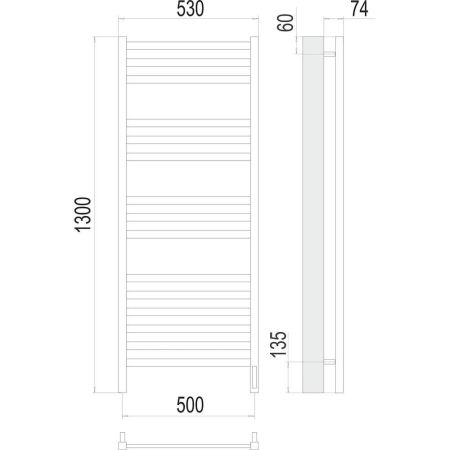 Полотенцесушитель электрический Terminus Енисей П15 50х130, артикул 4670078526274