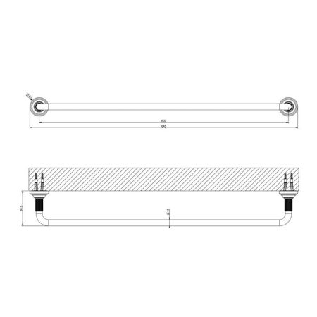 GESSI VENTI20 Полотенцедержатель 600 мм., цвет Finox Brushed Nickel, артикул 65503#149