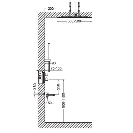 Душевая система встроенная с термостатом Timo Petruma SX-5019/03SM черный, артикул SX-5019/03SM