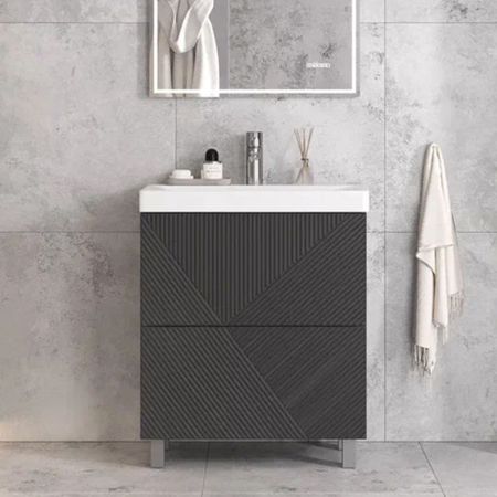 Тумба под раковину напольная Velvex Edge tn.EDG.9696.70.2Y графит, 70 см, артикул tn.EDG.9696.70.2Y графит