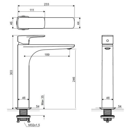 Смеситель для умывальника EXCELLENT Keria AREX.2002BL (черный мат), артикул AREX.2002BL