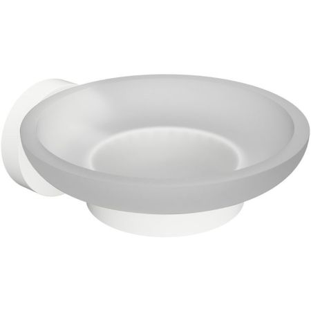 Мыльница WHITE стеклянная, белая, артикул 104108044