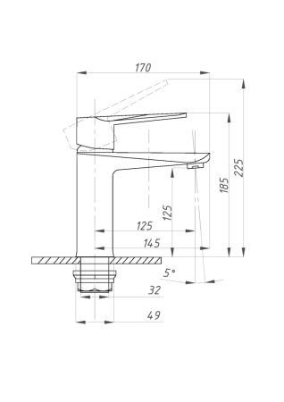 Смеситель для раковины ПСМ-ПРОФСАН PSM-300-5 STEEL тип См-УмОЦБА, артикул PSM-300-5