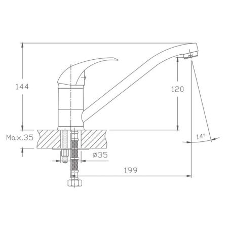 Смеситель для кухни Haiba HB4815, хром