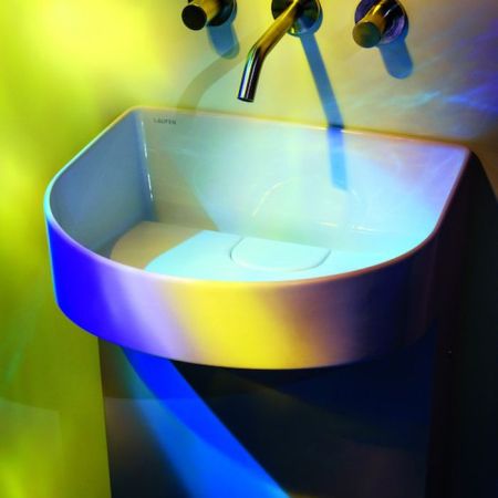 Laufen Sonar Раковина с пьедесталом 410х380х900мм без перелива, без отв. под смеситель, напольная, крепл. к стене, цвет: белый