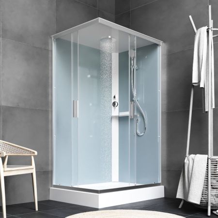 W90C-404-12080MT Gem кабина душевая 120x80, прямоугольная, профиль матовый хром, стекло прозрачное