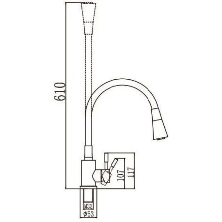Смеситель для кухни Savol S-3002QM, серый