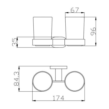 Стакан для ванной комнаты двойной Rav Slezak YUKON YUA0202CB, хром/белый, артикул YUA0202CB