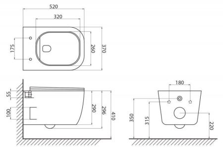 Комплект инсталляции BELBAGNO BB002-80 с унитазом GENOVA и клавишей смыва