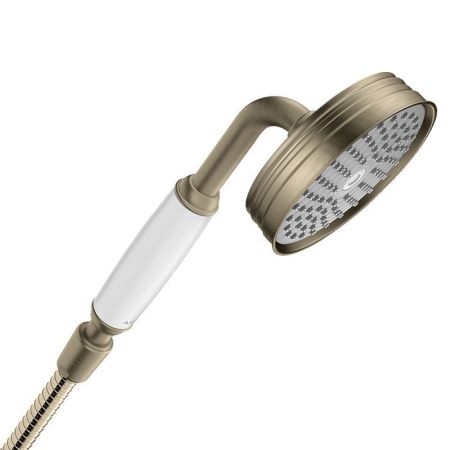 AX Montreux Ручной душ 1jet 100мм ,с белой рукояткой, ½’, цвет: шлифованный никель, артикул 16320820
