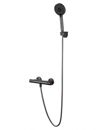 Смеситель для душа с термостатом WONZON & WOGHAND INN 5, Темный графит (WW-B2005-A-BGG)