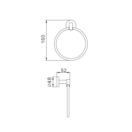 Полотенцедержатель Haiba HB1704, хром