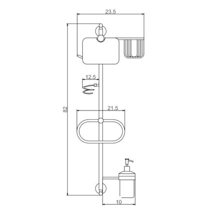 Настенная стойка Savol S-00C04, хром, артикул S-00C04