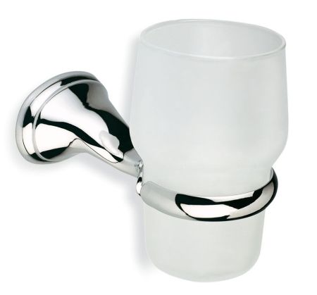 Stil Haus Tecla, настенный стеклянный стакан, цвет хром, артикул TL10(48)