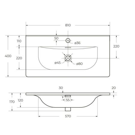 KRAFT 39 База под раковину подвесная с двумя выкатными ящиками, Bianco Opaco, 800х390x500, KRAFT 39-800/390-2C-SO-BO, артикул KRAFT 39-800/390-2C-SO-BO