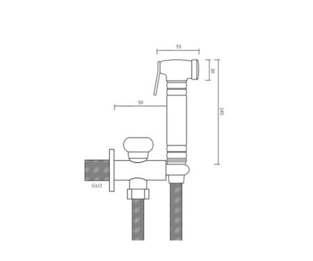 Гигиенический душ без смесителя Bronze de Luxe ROYAL 10235/1, бронза, артикул 10235/1