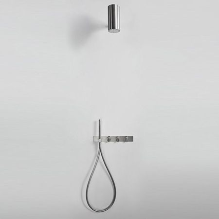 Agape Square Встроенный термостатический смеситель для душа, с ручным душем и шлангом, цвет: глянец (в комплекте с внутр частью)