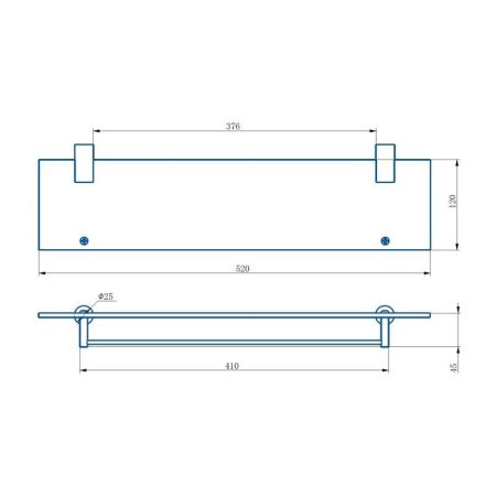 Полка стеклянная Haiba HB8407-4, бронза, артикул HB8407-4