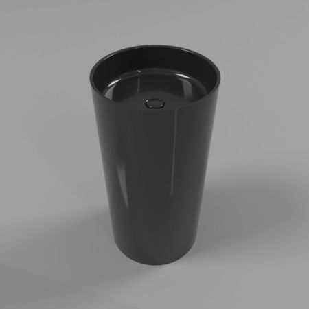 Умывальник WHITECROSS Altar D=43 (черный глянец) иск. камень, артикул 0737.043043.101