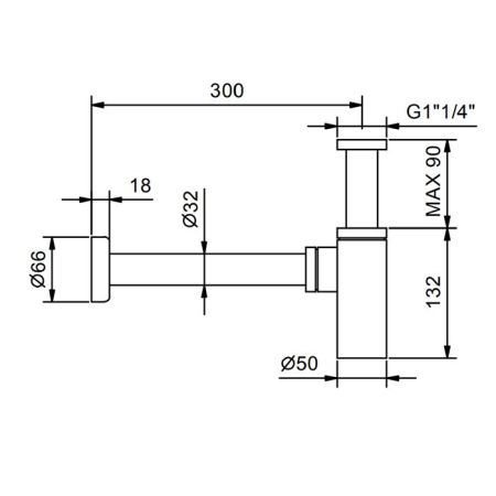 FANTINI Сифон для раковины и биде, цвет Matt Gun Metal PVD