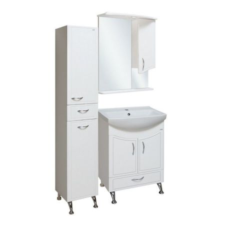 Зеркало со шкафом Runo Севилья 60 4620750022228 с подсветкой Белое