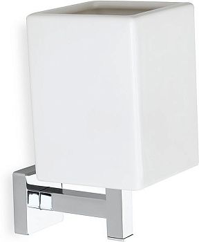 Stil Haus Urania, настенный керамический стакан, цвет хром - белая керамика