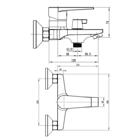 Смеситель для ванны ESKO BT54B, черный, артикул BT54B