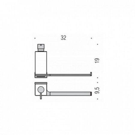 Colombo Look Полотенцедержатель с дозатором для жидкого мыла, подвесной, цвет: белый матовый/матовое стекло, артикул B1674.BM-VAN