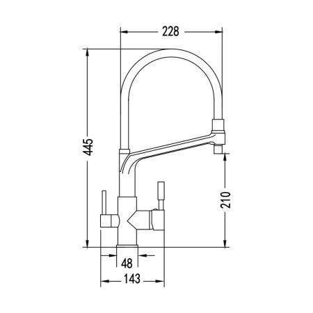 Смеситель для кухни Rose R658H, черный, артикул R658H