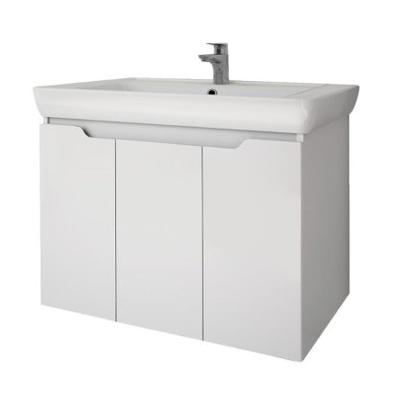 Тумба с раковиной подвесная Dreja Q Plus (D) 80 см, белый, артикул 99-1006-com