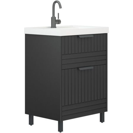 Тумба "Терра 60", Люкс матовый графит, Сомо 60 / Слим 60