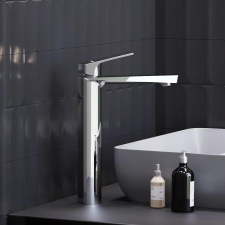 400250000 Merkur высокий смеситель для умывальника, хром