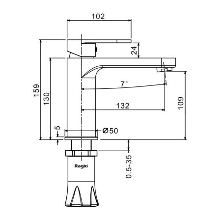 Смеситель для раковины Raglo R50.10.09, графит, артикул R50.10.09