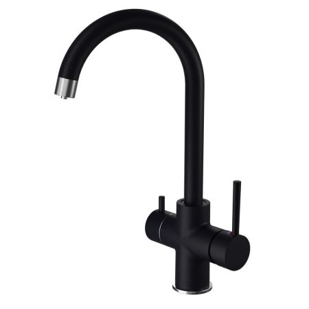 Смеситель для кухни с подключением фильтра GranFestGF-Z-5422, черный, артикул GF-Z-5422 черный