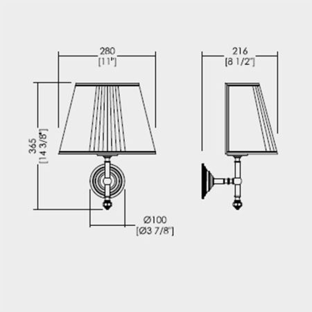 Devon Gemstone Светильник настенный с плафоном, цвет основания никель блестящий, артикул GEM723NK