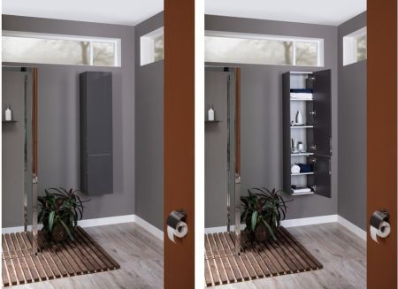 Шкаф-пенал Aquanet Алвита 35 серый антрацит, артикул 00240197